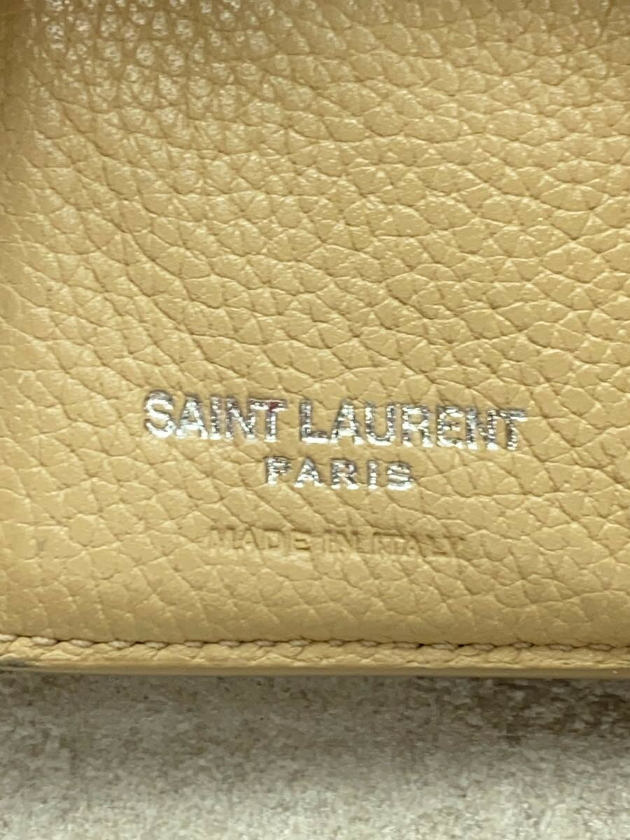 【中古】SAINT LAURENT◆3つ折り財布/レザー/BEG/メンズ/506969【服飾雑貨他】