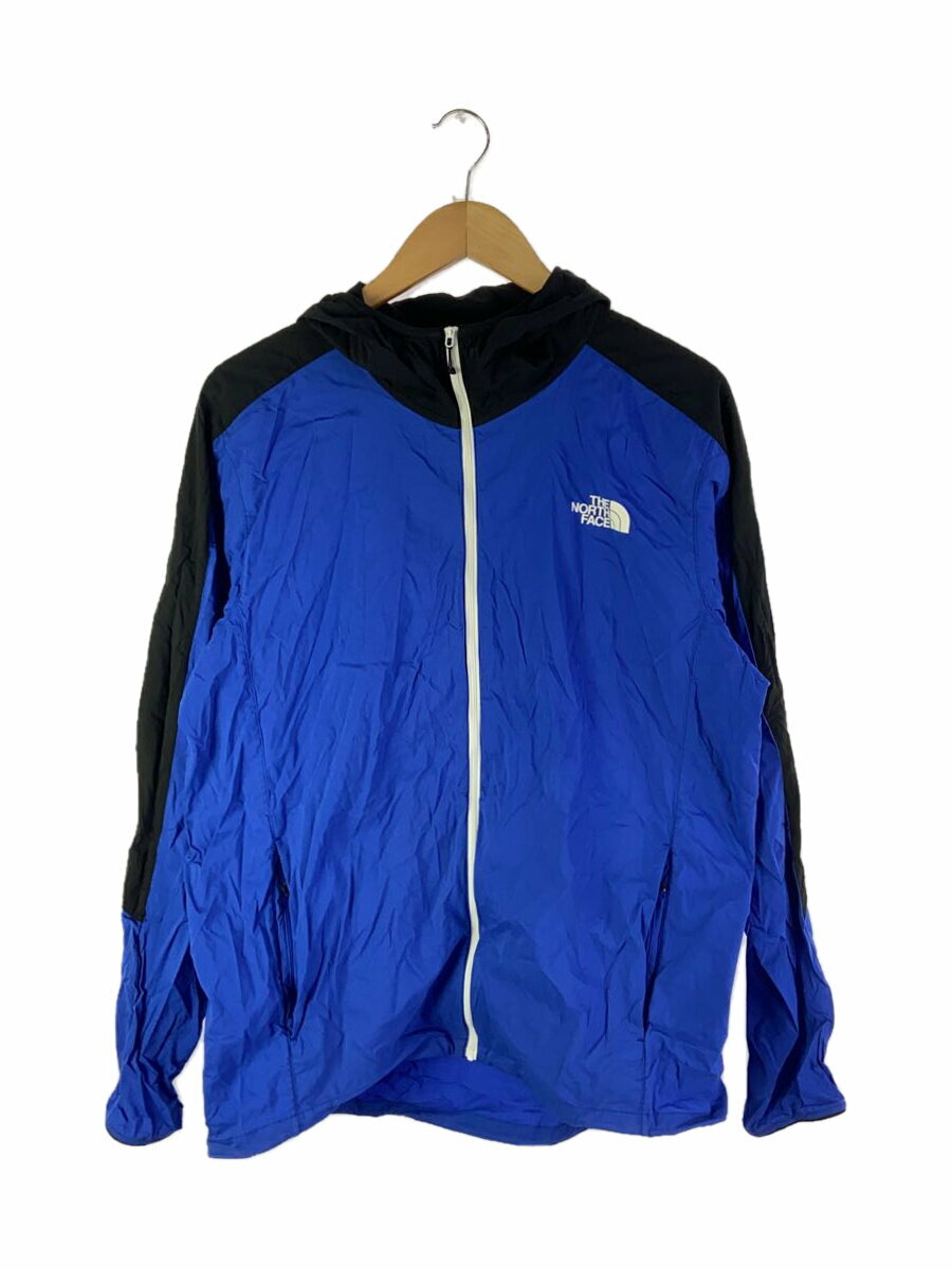 【中古】THE NORTH FACE◆ANYTIME WIND HOODIE_エニータイムウインドフーディ/XL/ナイロン/BLU【メンズウェア】