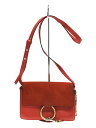 【中古】Chloe◆ショルダーバッグ/スウェード/RED/無地【バッグ】