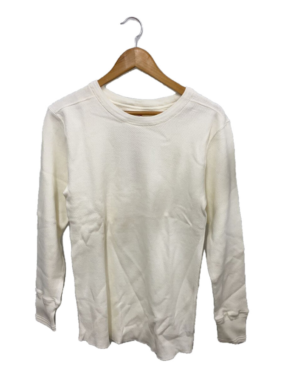 【中古】TROPHY CLOTHING◆クルーネックビーハイブサーマル/長袖Tシャツ/38/コットン/WHT/無地【メンズウェア】