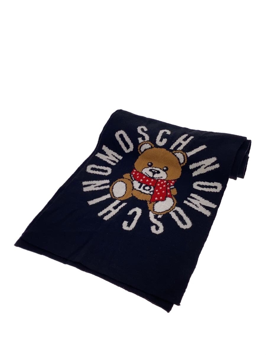 【中古】MOSCHINO◆マフラー/アクリル/BLK/無地/レディース【服飾雑貨他】