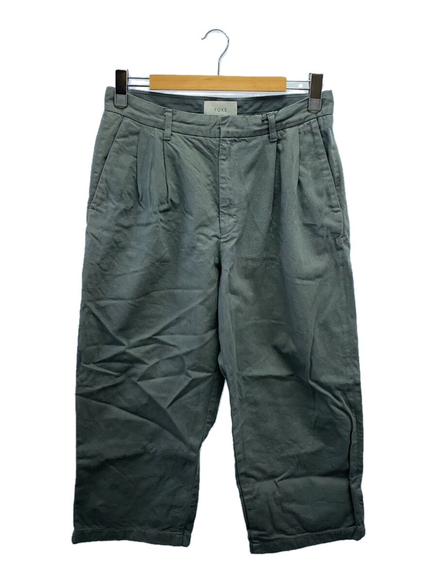 【中古】YOKE◆2TUCK WIDE TROUSERS/ボトム/M/コットン/GRY/無地/YK20SS0105P//【メンズウェア】