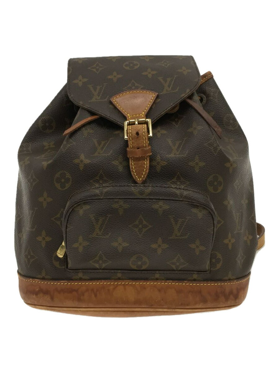 【中古】LOUIS VUITTON◆リュック/レザー/BRW/モノグラム/M51136【バッグ】