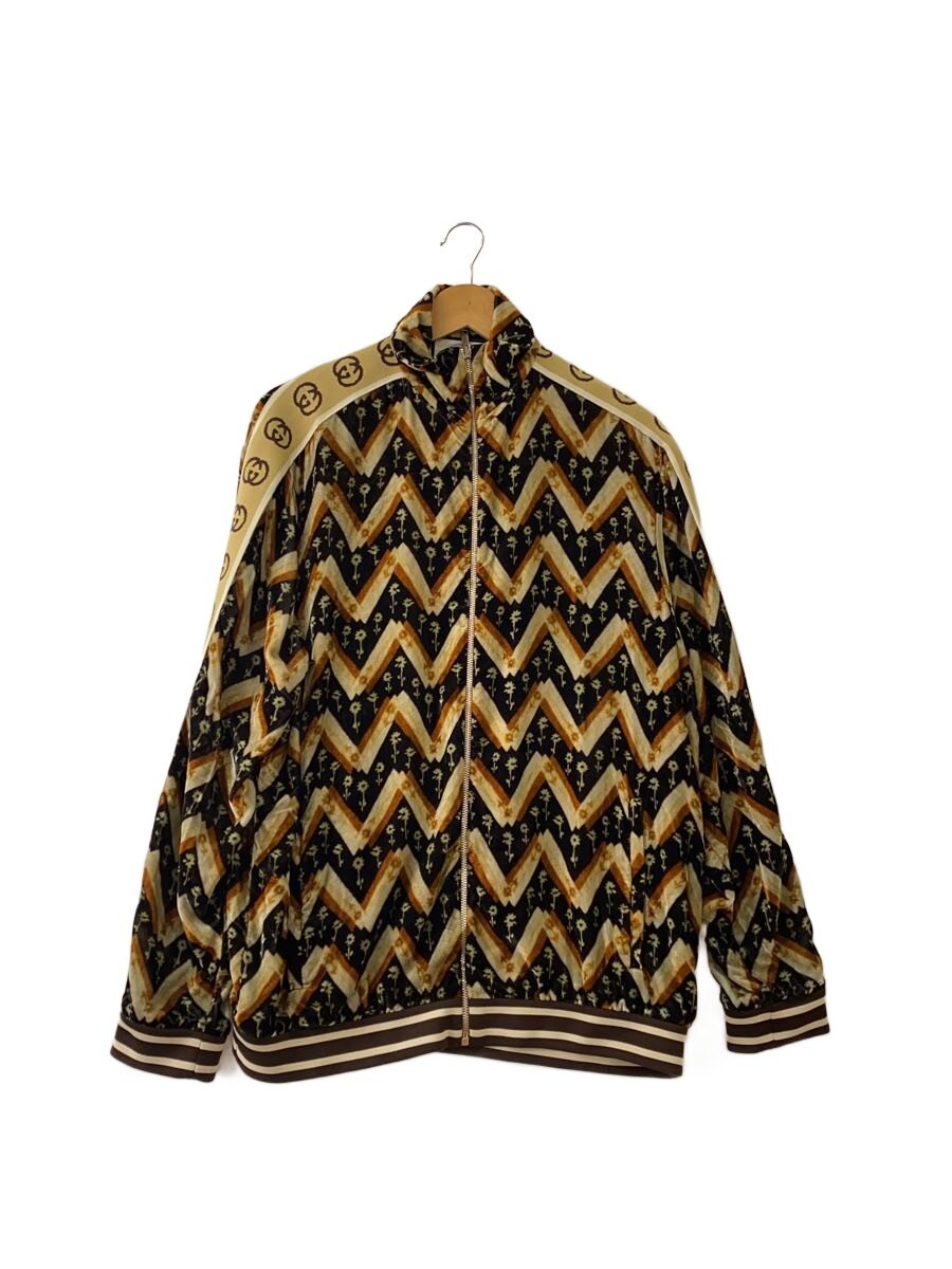 GUCCI◆20SS/CHEVRON DAISY JACKET/ブルゾン/S/レーヨン/BEG/総柄/598730//