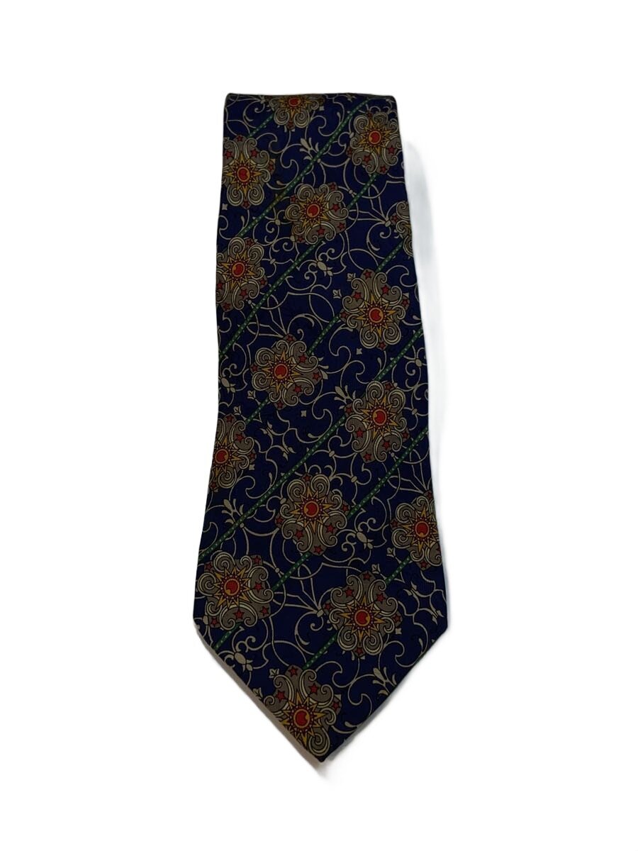 【中古】Christian Dior◆ネクタイ/シルク/ネイビー/総柄/メンズ【服飾雑貨他】