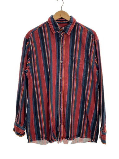 【中古】長袖シャツ/M/--/RED/ストライプ【メンズウェア】 【中古】長袖シャツ/M/--/RED/ストライプ【メンズウェア】