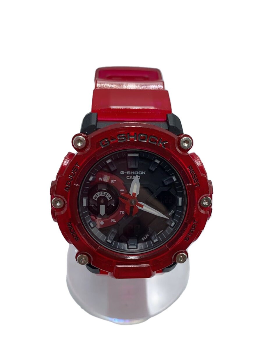 【中古】CASIO◆クォーツ腕時計_G-SHOCK/デジアナ/エナメル/BLK/RED【服飾雑貨他】
