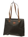 【中古】CELINE◆トートバッグ/レザー/ブラウン/マカダム/MC96//【バッグ】