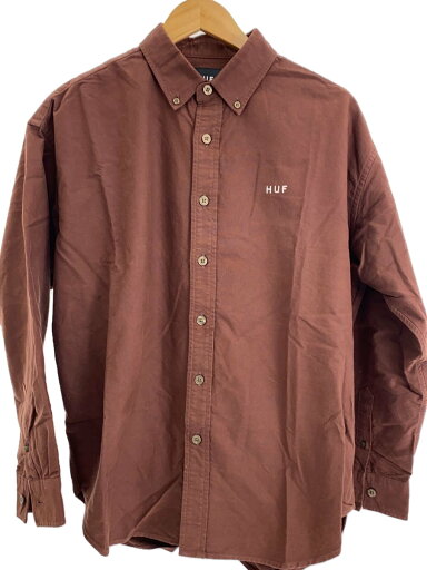 【中古】HUF◆長袖シャツ/S/コットン/BRW/無地【メンズウェア】 【中古】HUF◆長袖シャツ/S/コットン/BRW/無地【メンズウェア】