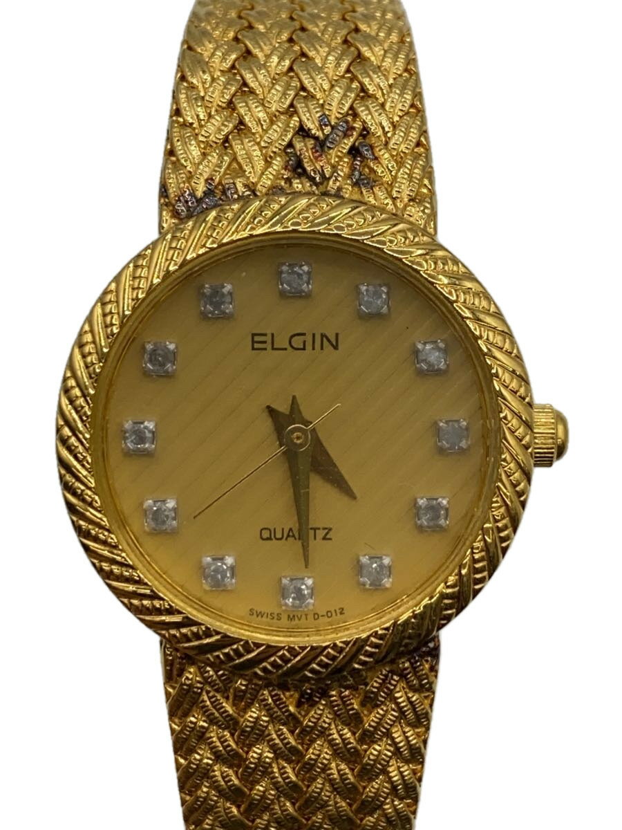 【中古】ELGIN◆クォーツ腕時計/アナ