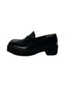 【中古】AMERI◆WAVE CUTTING PLATFORM LOAFER/ローファー/M/BLK/レザー/01221230950【シューズ】