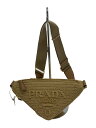 【中古】PRADA◆トライアングル/クロシェ/ショルダーバッグ/--/BEG/無地/1BH190【バッグ】