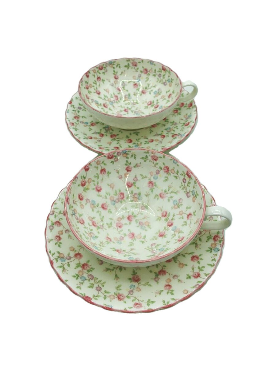 【中古】Noritake◆カップ&ソーサー/4点セット/PNK/キューティーローズ【キッチン用品】