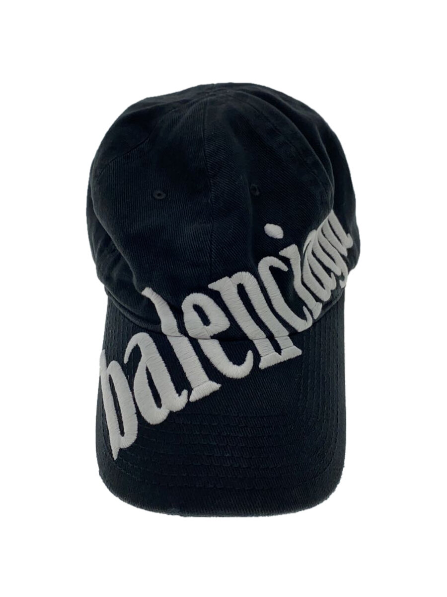【中古】BALENCIAGA◆DIAGONAL CAP/ダメージ加工/キャップ/FREE/コットン/メンズ/680738 410B2//【服飾雑貨他】