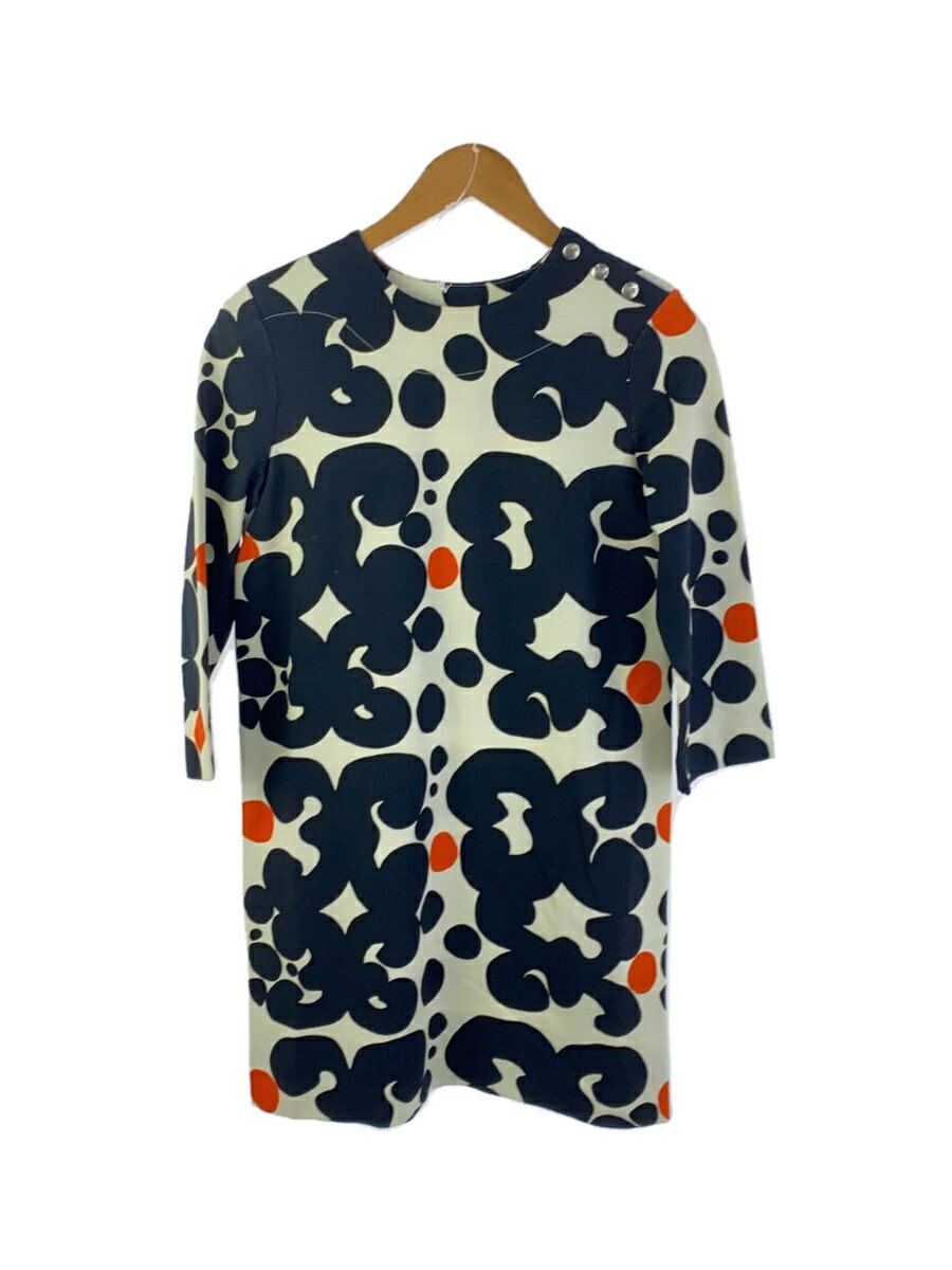 【中古】marimekko◆長袖ワンピース/S/レーヨン/マルチカラー【レディースウェア】