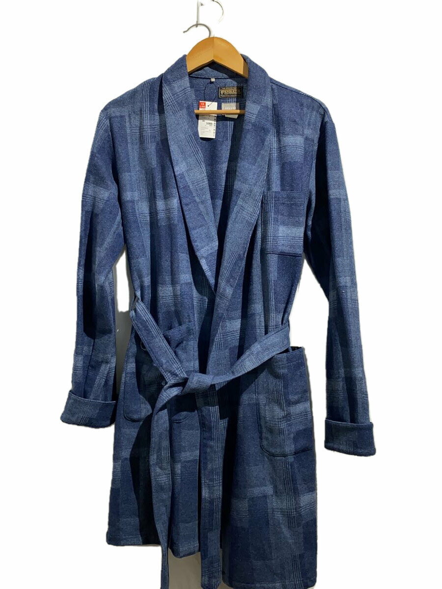【中古】PENDLETON◆コート/M/ウール/BLU/チェック/d1501【メンズウェア】