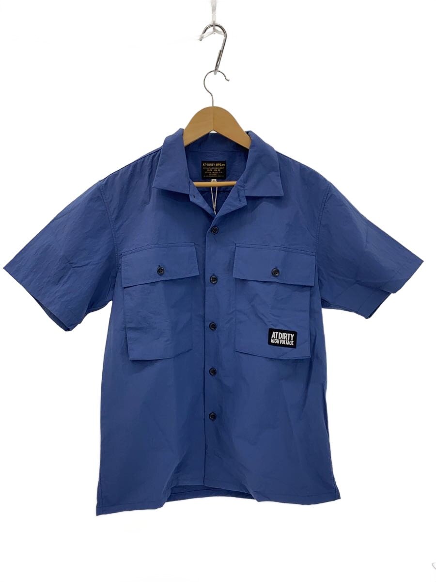 AT-DIRTY◆MIL DOOR S/S SHIRT/半袖シャツ/M/ナイロン/BLU/無地