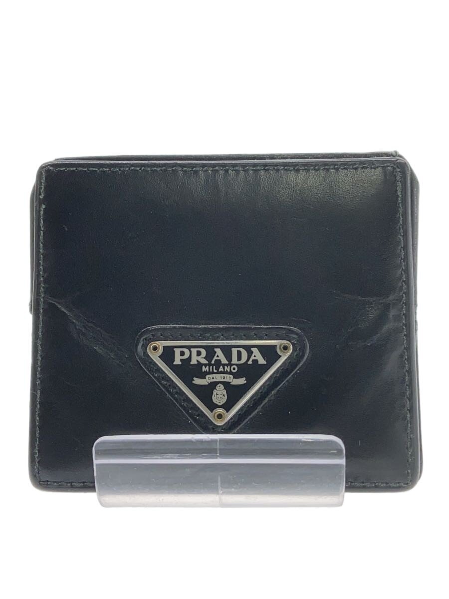 【中古】PRADA◆コインケース/レザー/BLK/レディース【服飾雑貨他】