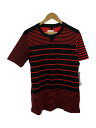 【中古】TAKAHIROMIYASHITA TheSoloist.◆Tシャツ/48/アルパカ/RED/ボーダー/swc.0007b【メンズウェア】