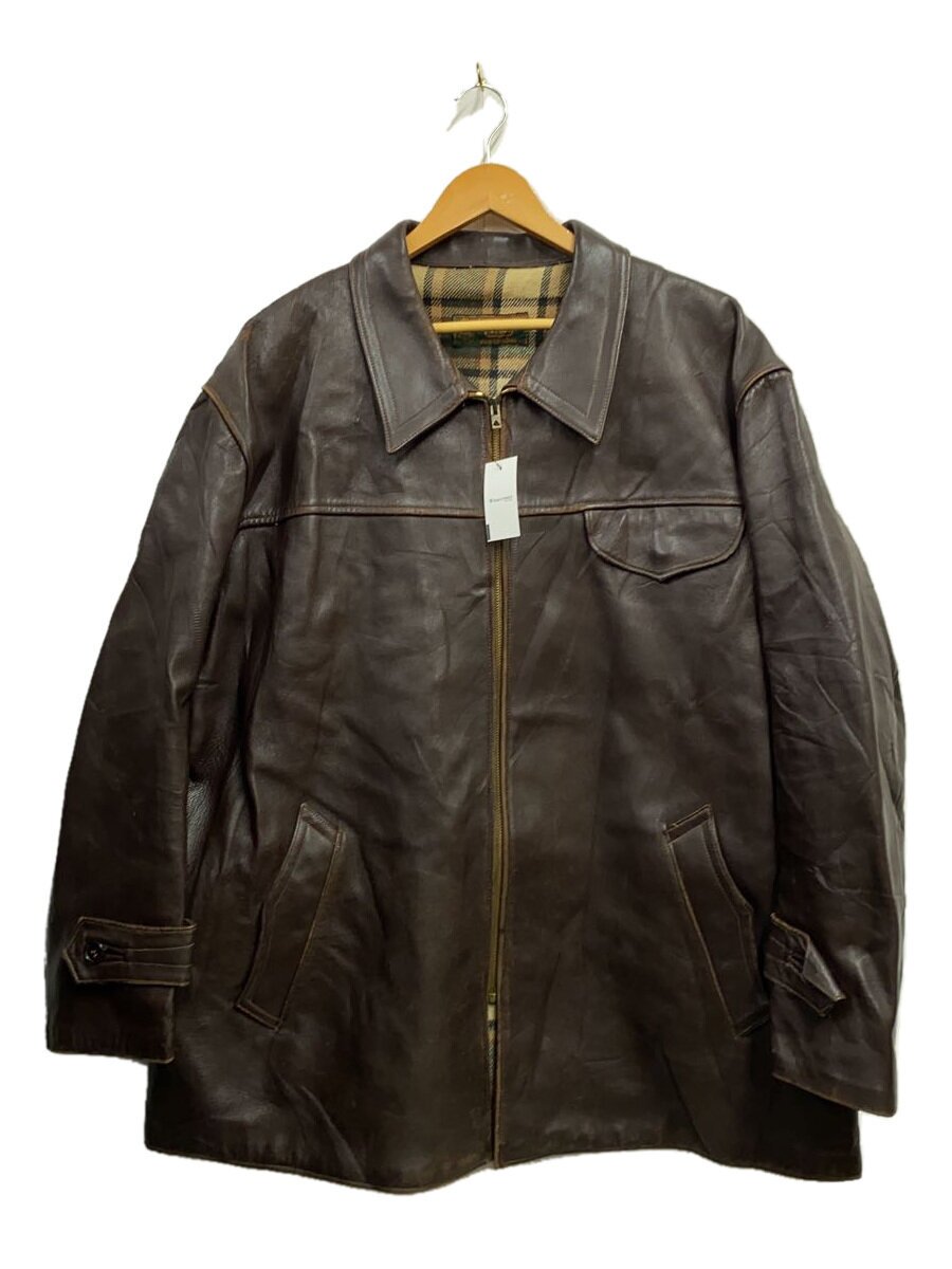 VETEMENTS RENOMME V.M/40-50s/フレンチ/カーコート/ジップアップ/レザー/BRW//