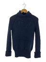 【中古】YOHJIYAMAMOTO+NOIR◆ボタンデザイン/ハイネックニット・セーター(厚手)/2/ウール/NVY/無地/NZ-K37-189【レディースウェア】