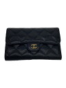 【中古】CHANEL◆マトラッセ/キャビアスキン/ラムレザー//BLK/無地/レディース/AP0232【服飾雑貨他】
