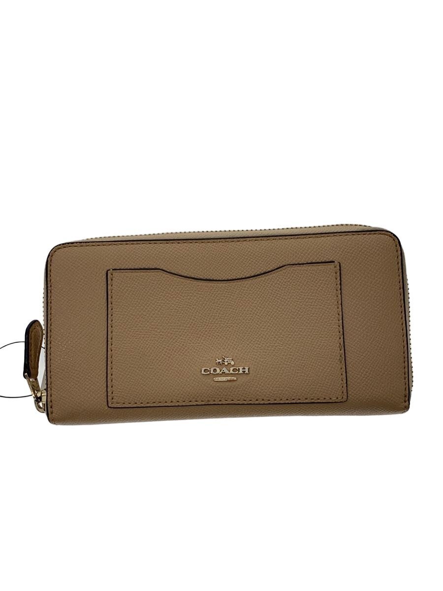 【中古】COACH◆長財布_オールレザー/--/BEG/レディース【服飾雑貨他】