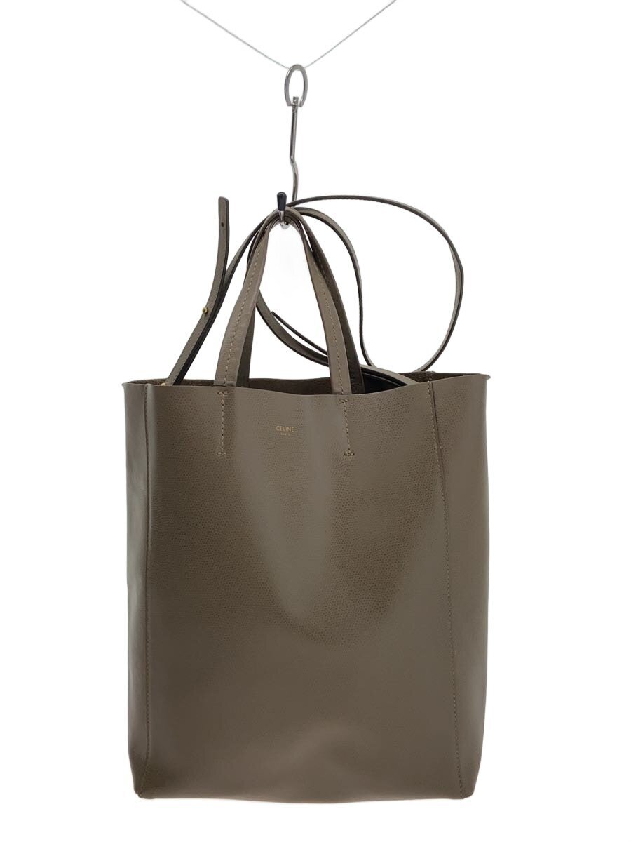 【中古】CELINE◆トートバッグ/レザー/ベージュ/189813XBA/バーティカルカバスモール/セリーヌ【バッグ】