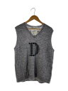 【中古】DAIRIKU◆22AW/D Mohair School Knit Vest/FREE/ナイロン/GRY/22AW K-6【メンズウェア】