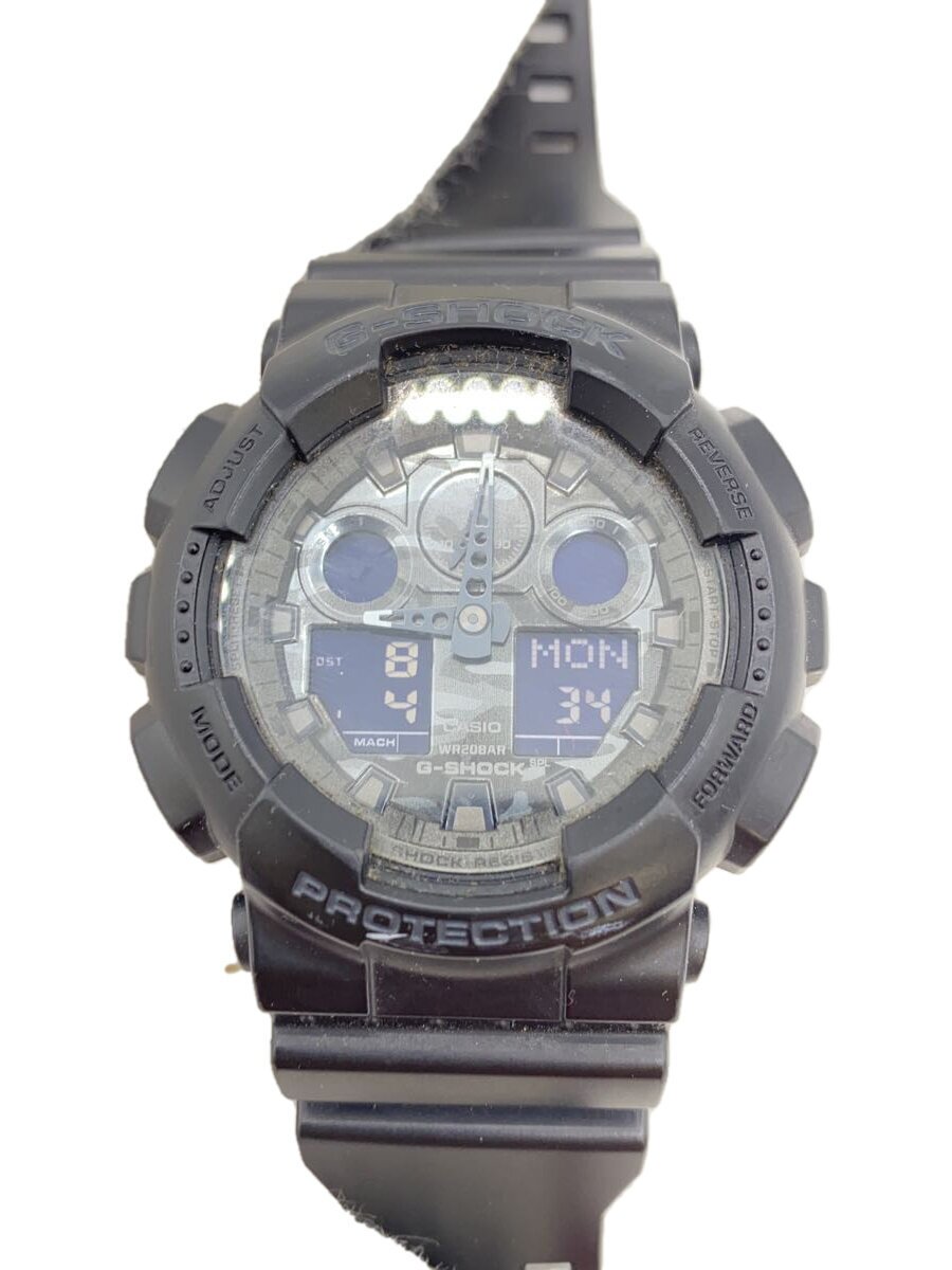 【中古】CASIO◆クォーツ腕時計・G-SHOCK/デジアナ/ラバー/GRY/BLK/SS【服飾雑貨他】
