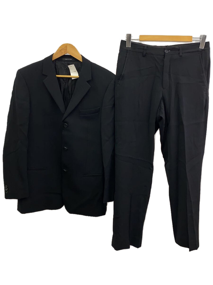 【中古】EMPORIO ARMANI◆スーツ/48/レーヨン/BLK/無地【メンズウェア】