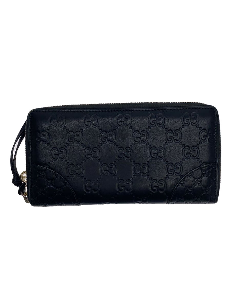 【中古】GUCCI◆長財布/レザー/BLK/レディース【服飾雑貨他】