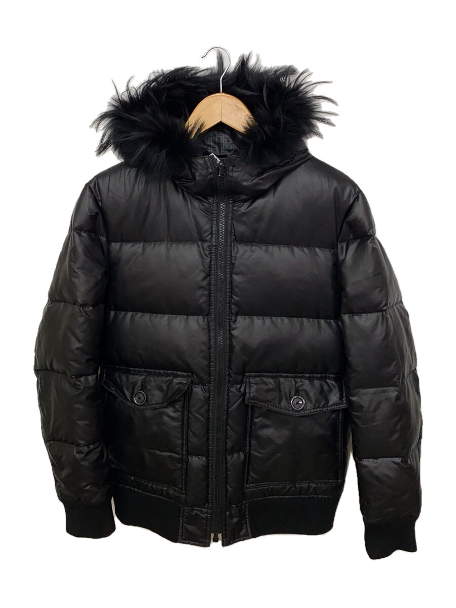 【中古】BURBERRY BLACK LABEL◆ダウンジャケット/L/ポリエステル/BLK/チェック/BMP30-331-09【メンズウェア】