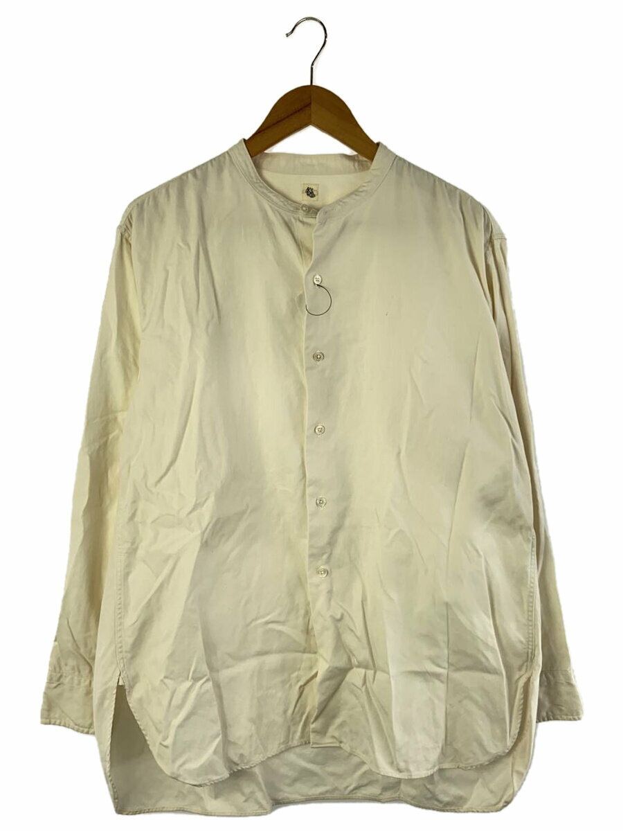 【中古】KAPTAIN SUNSHINE◆22ss/フィンクスバンドカラー長袖シャツ/38/コットン/ホワイト/無地/KSBS22SSH01【メンズウェア】