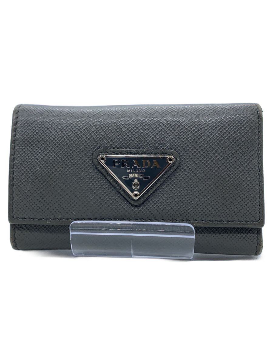 【中古】PRADA◆キーケース/--/GRY/無地/メンズ【服飾雑貨他】