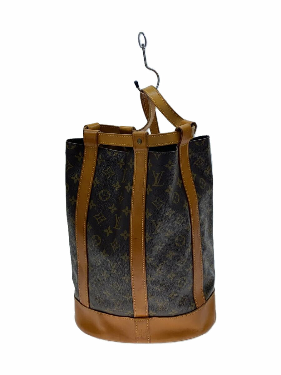 【中古】LOUIS VUITTON◆ランドネPM_モノグラム・キャンバス_BRW/PVC/ブラウン【バッグ】