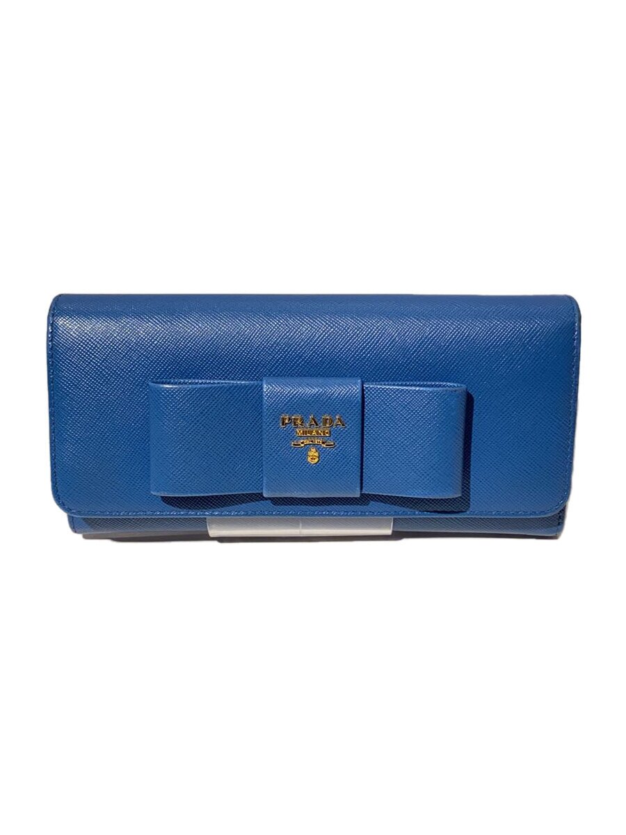 【中古】PRADA◆長財布/--/BLU/レディース/サフィアーノ/【服飾雑貨他】
