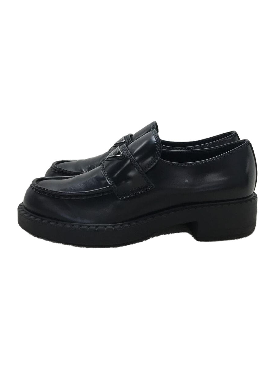 【中古】PRADA◆ローファー/UK7/BLK/レザー/2DE127//【シューズ】