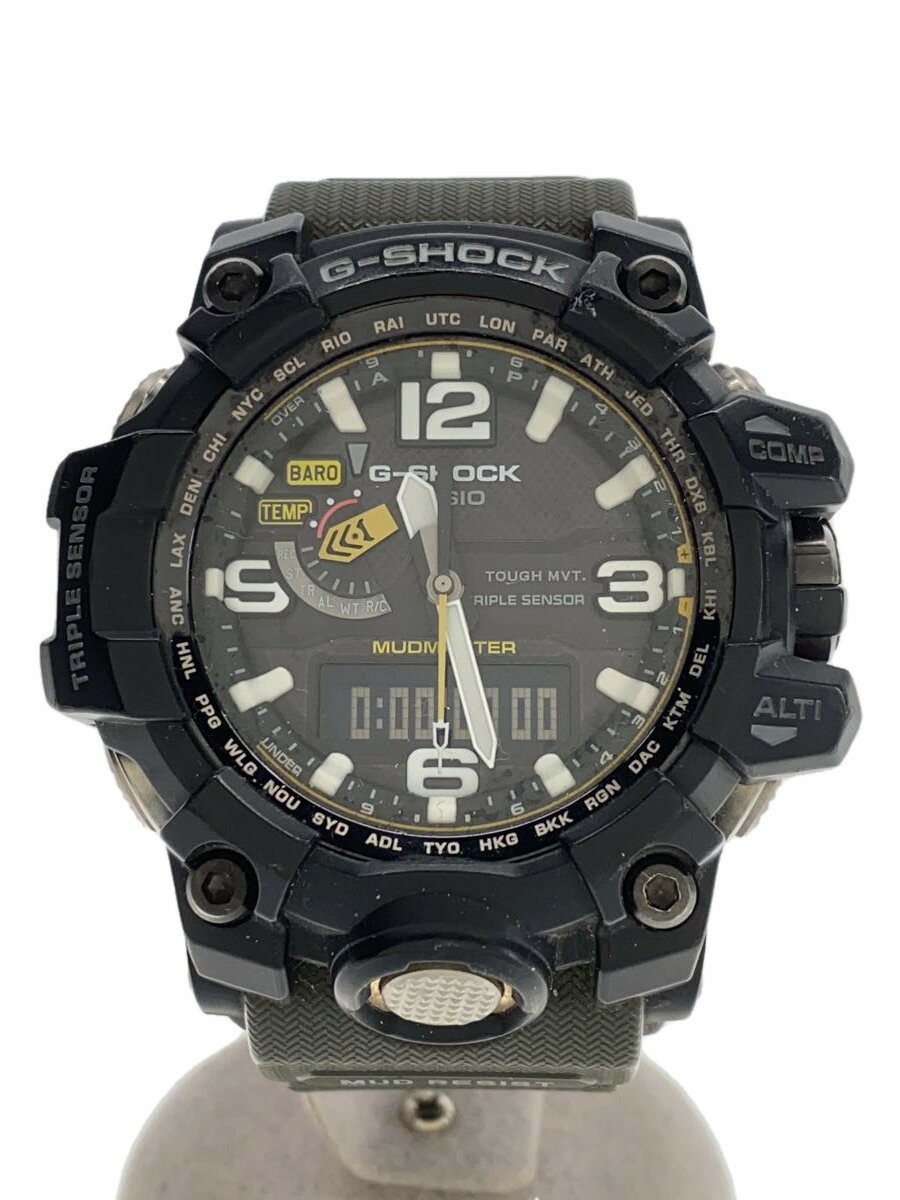 【中古】CASIO◆ソーラー腕時計・G-SHOCK/デジアナ/ラバー/BLK/KHK/SS【服飾雑貨他】