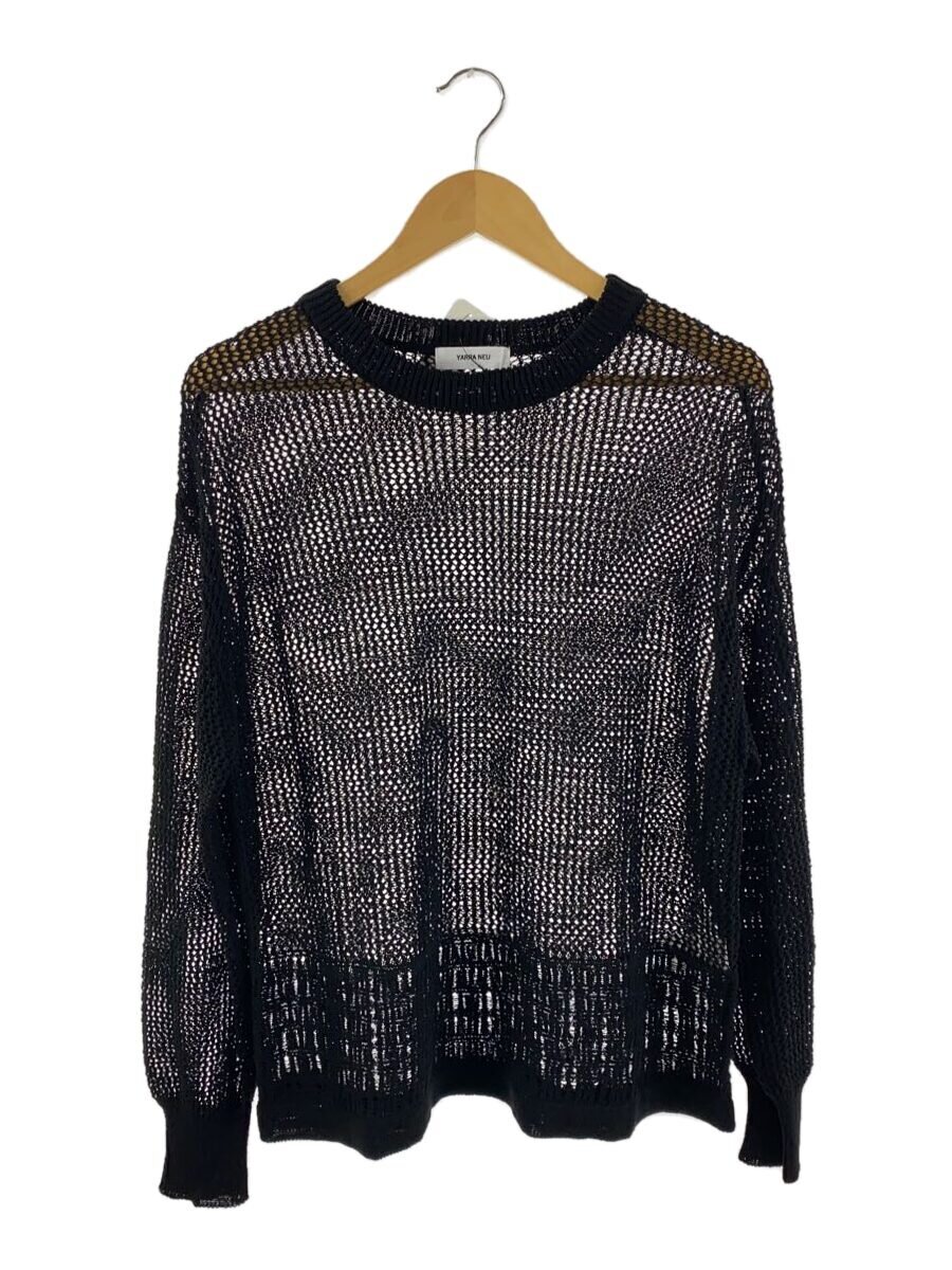 【中古】YARRA◆ニット・セーター(薄手)/FREE/コットン/BLK/5512-406/YARRA NEU【レディースウェア】
