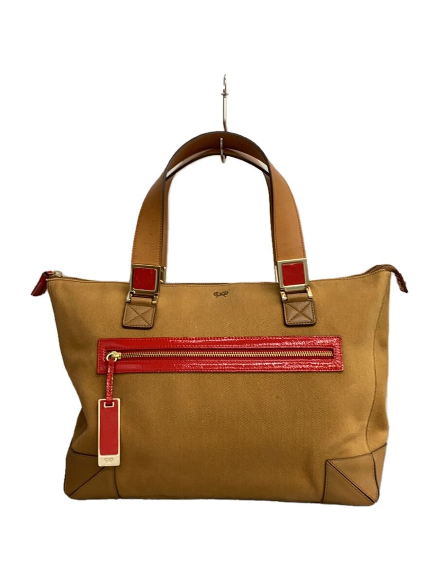 Anya Hindmarch - 【中古】ANYA HINDMARCH◆トートバッグ/コットン/BRW//【バッグ】