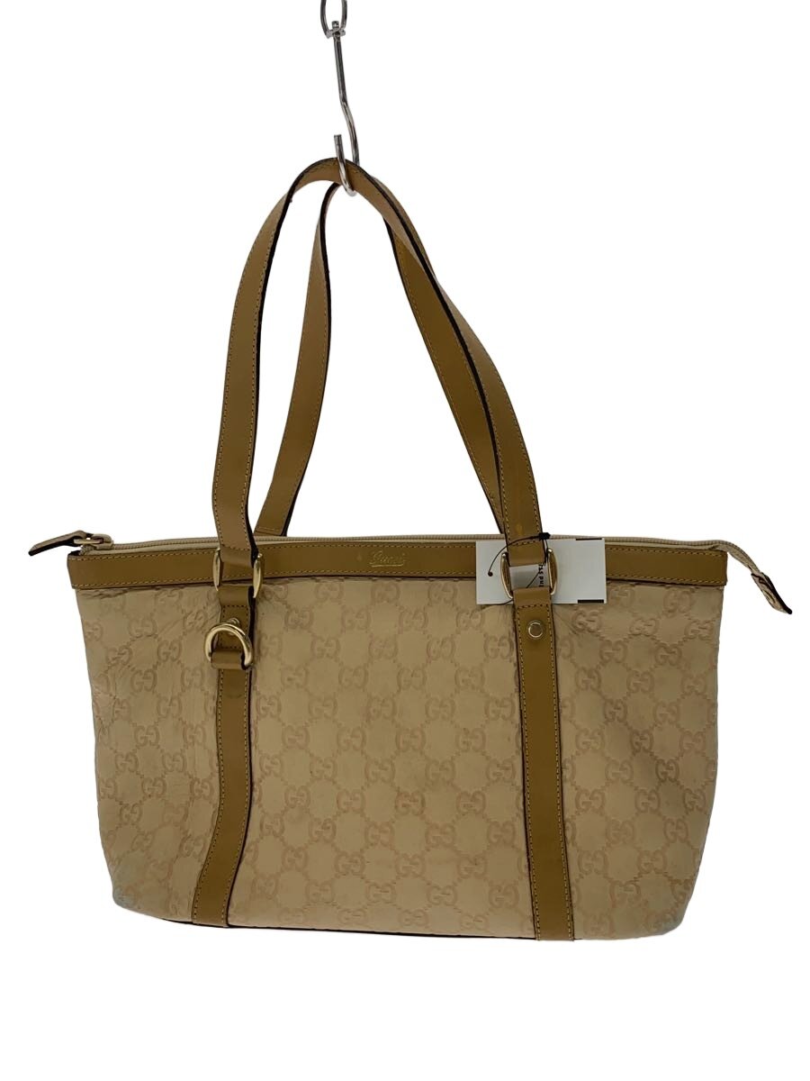 GUCCI - 【中古】GUCCI◆トートバッグ_グッチシマ/レザー/CML【バッグ】