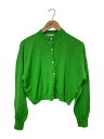 【中古】ENFOLD◆23SS/WIDE CROPPED CARDIGAN/38/シルク/GRN/300GS870-0750【レディースウェア】