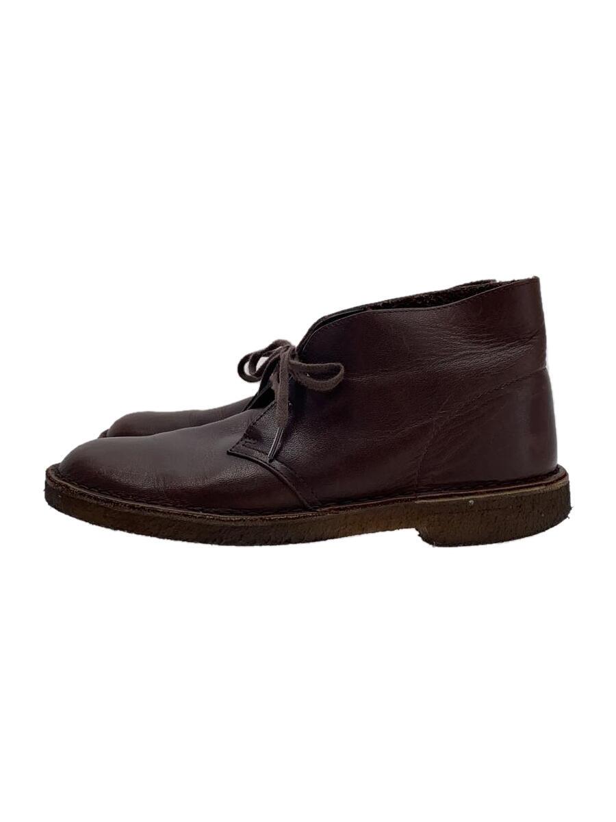 【中古】Clarks◆ローファー/US8.5/BRW/レザー【シューズ】