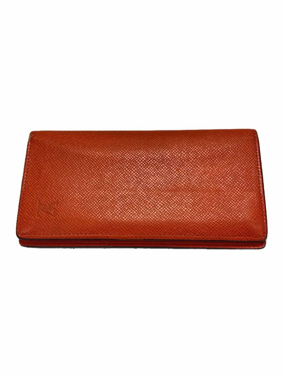【中古】LOUIS VUITTON◆ポルト・フォイユ・ブラザNM_タイガラマ_ORN/レザー/ORN/無地/レディース【服飾雑貨他】