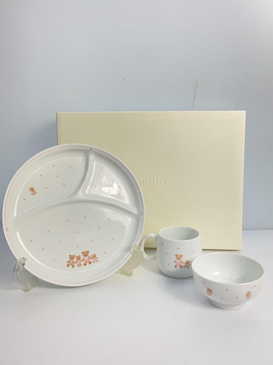 【中古】familiar◆キッズ他/PNK/子供食器NR/食器セット/レンジ対応【キッズ】