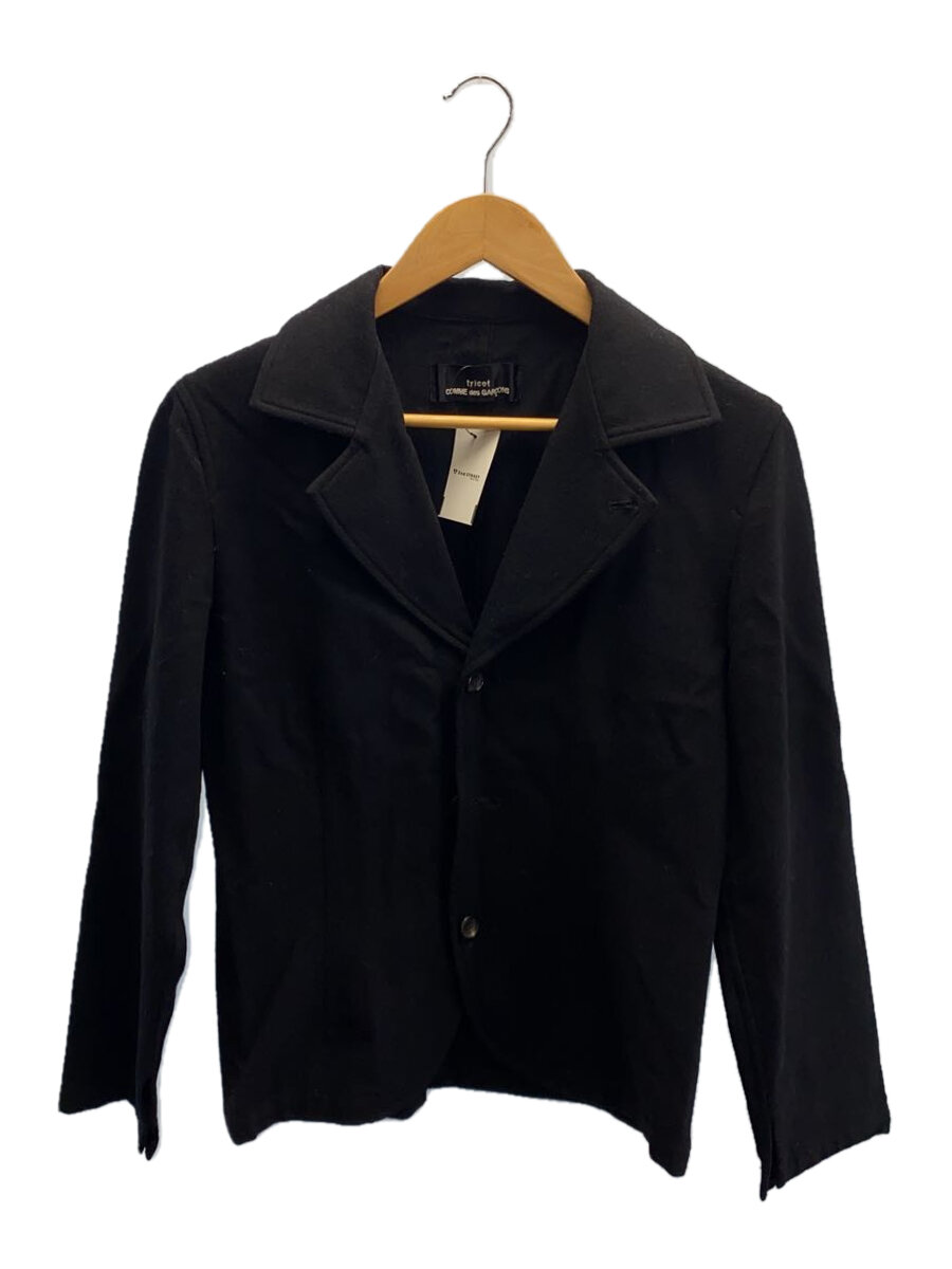 【中古】tricot COMME des GARCONS◆テーラードジャケット/--/ウール/BLK/無地/TB-080020【レディースウェア】