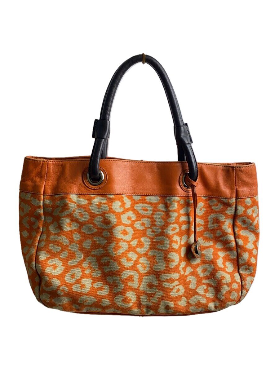 【中古】FURLA◆ハンドバッグ/キャンバス/ORN/レオパード【バッグ】