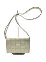 【中古】BOTTEGA VENETA◆スモールカセット/マキシイントレチャート/ショルダーバッグ/レザー/WHT/無地【バッグ】