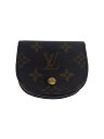 【中古】LOUIS VUITTON◆ポルト・モネ・グゼ_モノグラム・キャンバス_BRW/PVC/BRW/総柄/レディース【服飾雑貨他】
